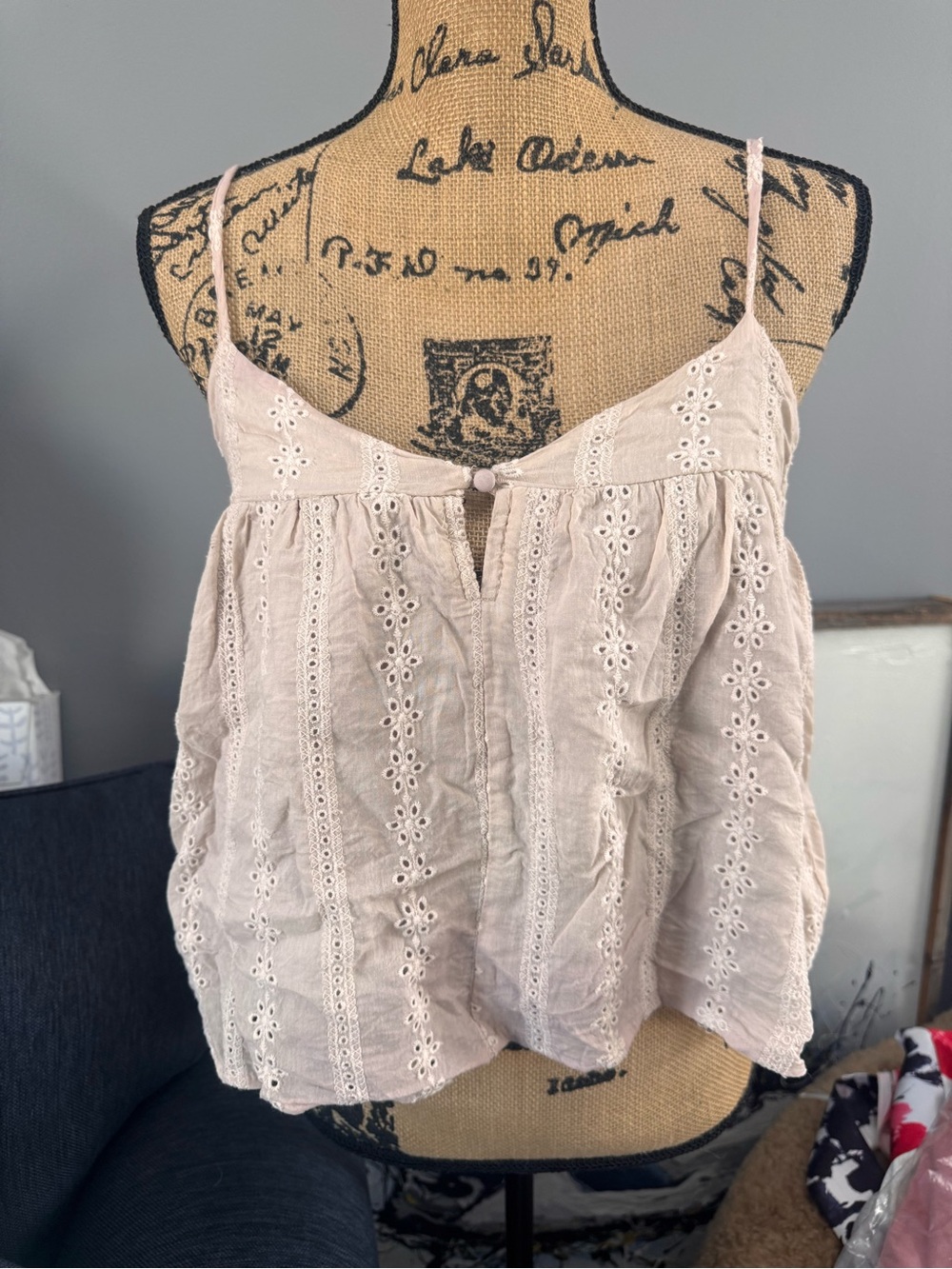 Dress Forum Pale Pink Eyelet Lace Cami